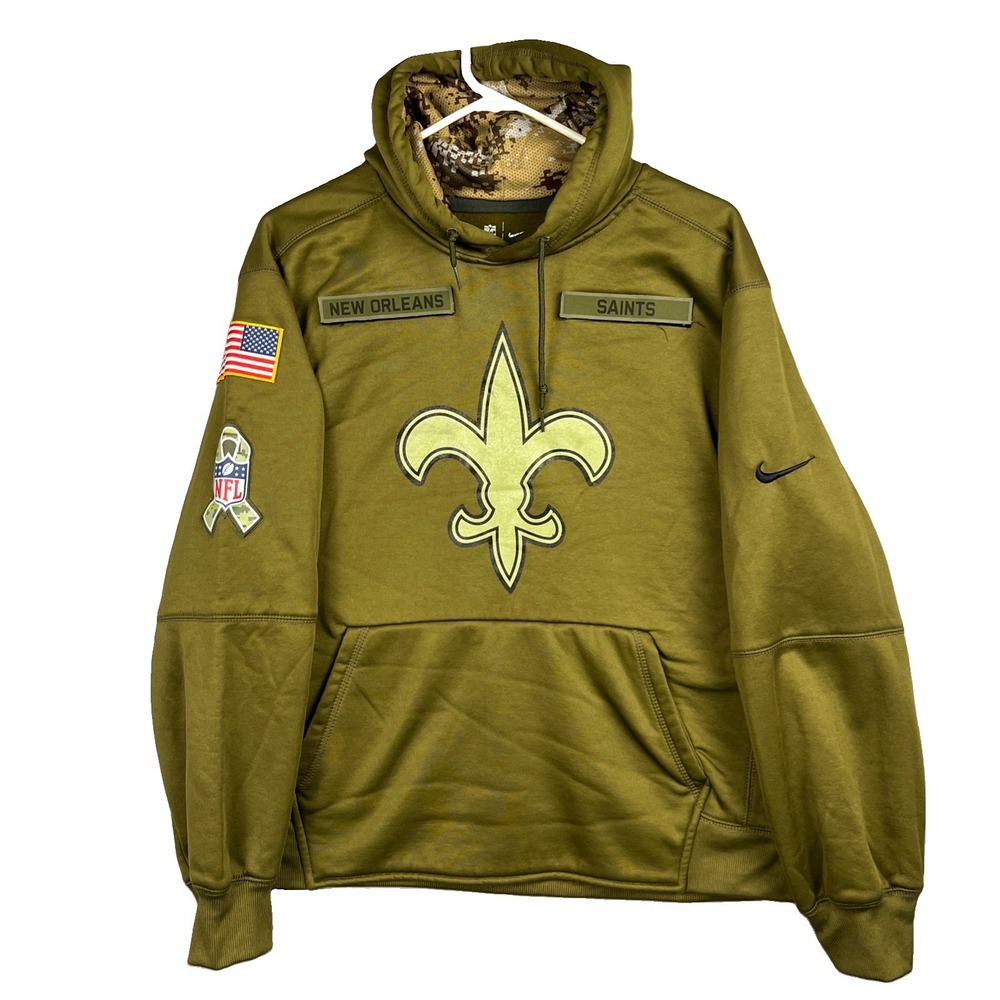 New Orleans Saints Hoodie Women’s Size XL Salute To Service Nike Cancer Camo